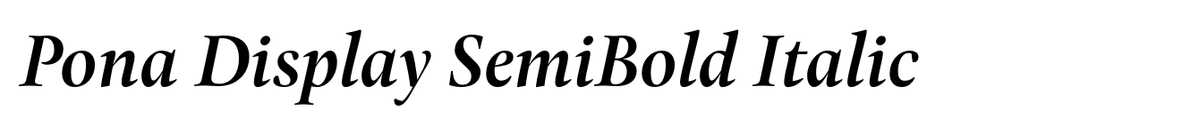 Pona Display SemiBold Italic